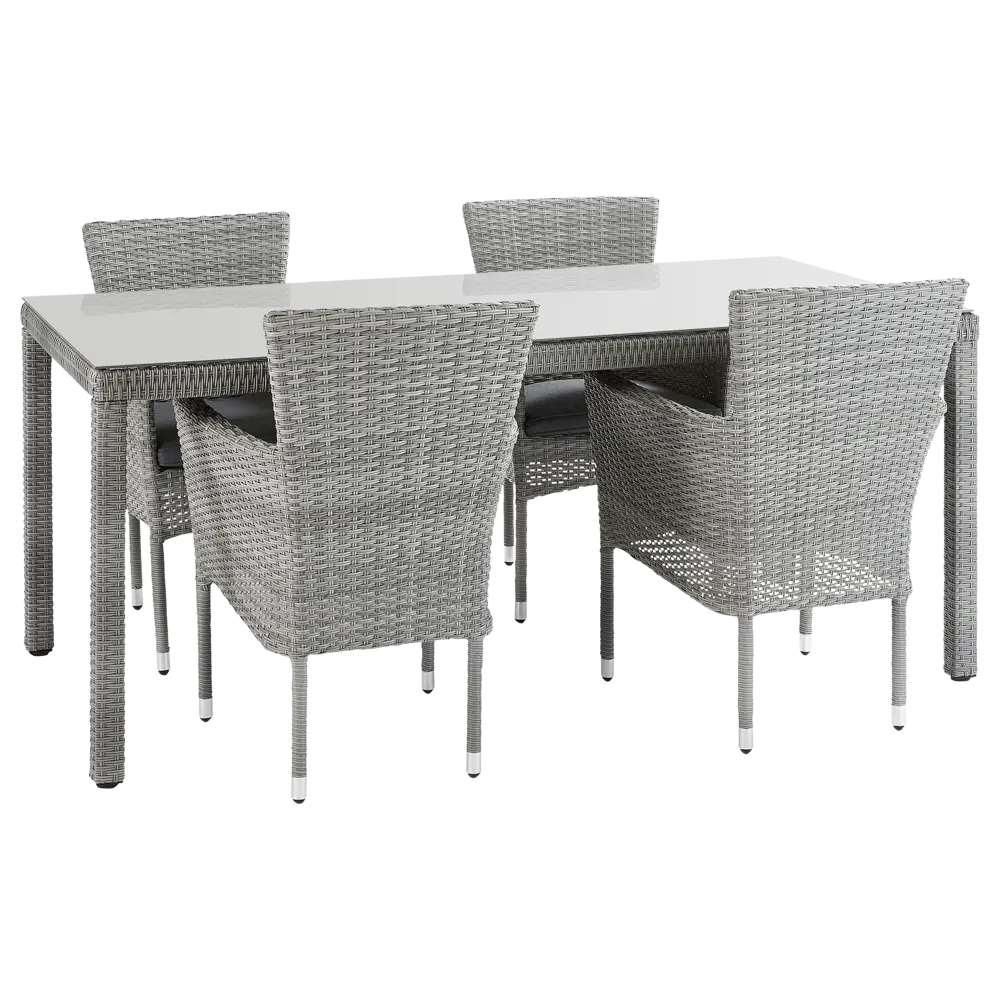 Садовая мебель NATERIAL Davos: алюминиевый стол со стеклянной столешницей 90x180 см 82509550 STLM-0028914 - Вид №2