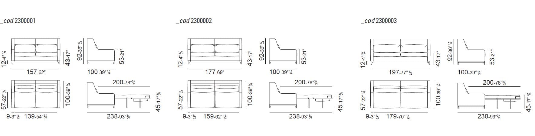 Двуспальный диван-кровать из ткани Vibieffe 2300 QUEEN ARCH-00135239 - Вид №3