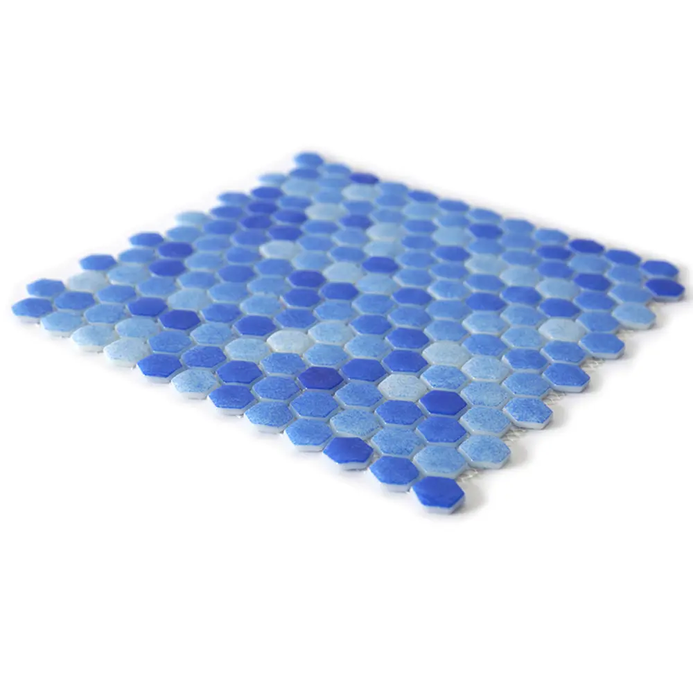 Мозаика стеклянная Natural STP-BL010-HEX 29x29 см цвет синий Santreyd Steppa STLM-2142919 - Вид №3