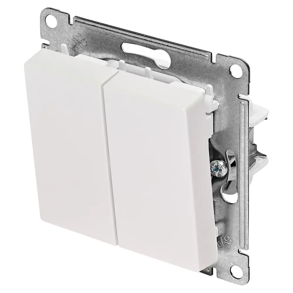 Переключатель встраиваемый Systeme Electric AtlasDesign 2 клавиши цвет жемчужный STLM-2039277 - Вид №1