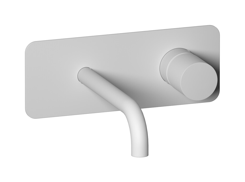 Встроенный в стену смеситель для раковины на 2 отверстия в комплекте с донным клапаном WE ARE IB rr206bo Matt White Brera