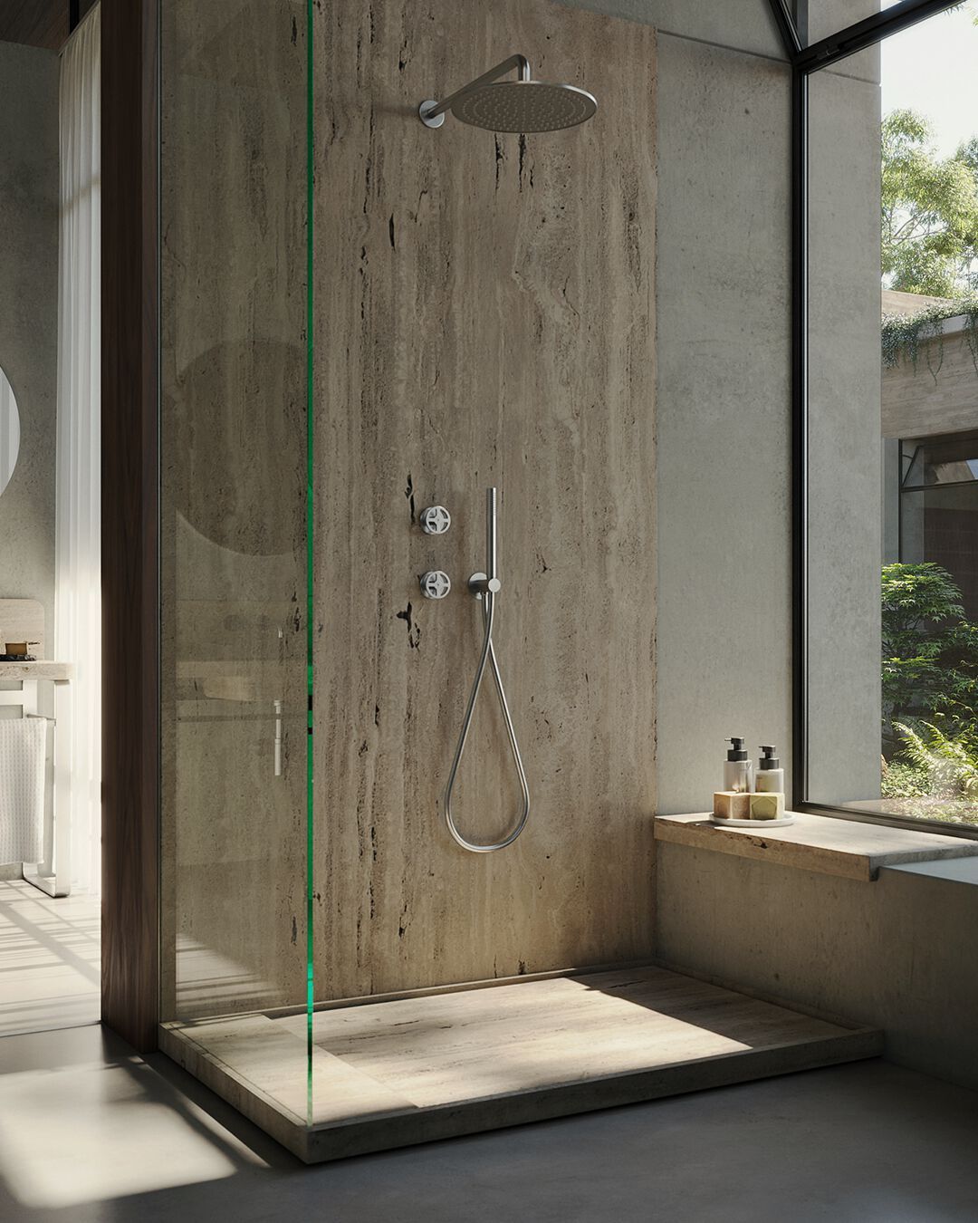 Антискользящий поддон для душа из травертина Maami Home ESSAOUIRA TRAVERTINE RAISED ARCH-00101971 - Вид №2