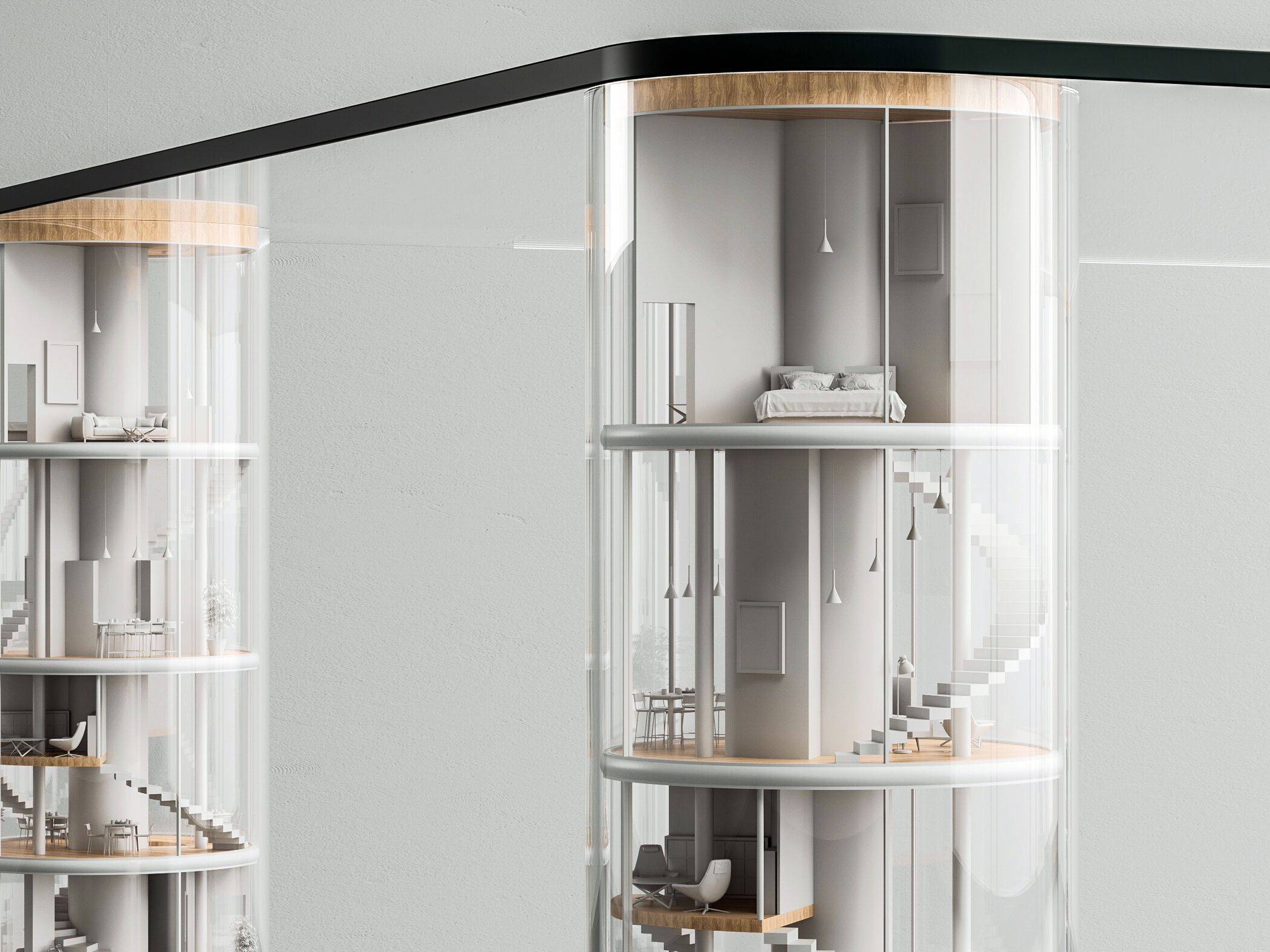 Прямоугольный стеклянный обеденный стол LO Contemporary TOKYO SKY ARCH-00089695 - Вид №1