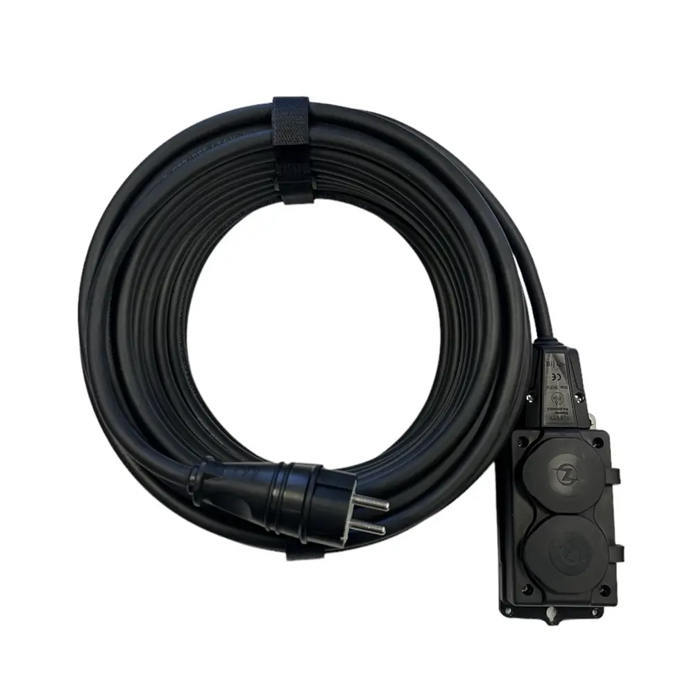 Удлинитель-шнур Itok i-connect-color-SU-PVS-310-2-54-20-black 2 розетки с заземлением 3х1 мм 20 м 2200 Вт цвет черный