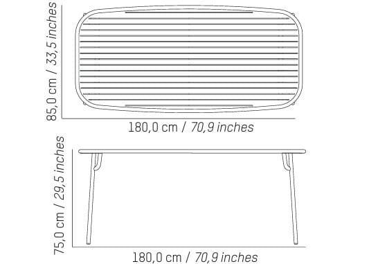 Алюминиевый прямоугольный садовый стол с порошковым покрытием In Stock Petite Friture ARCH-00139749 - Вид №3