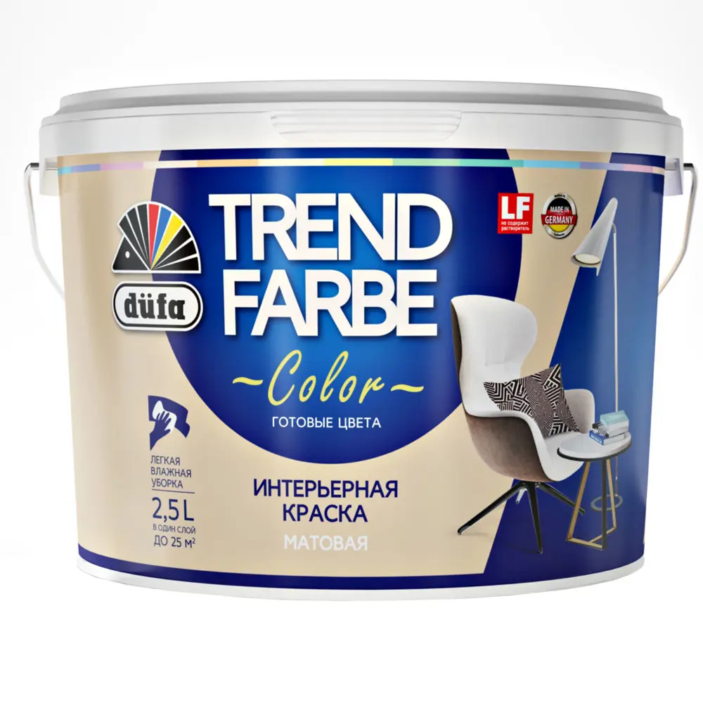 Краска для стен и потолков Trend Farbe цвет Капучино 2.5 л Dufa STLM-2165564 - Вид №1