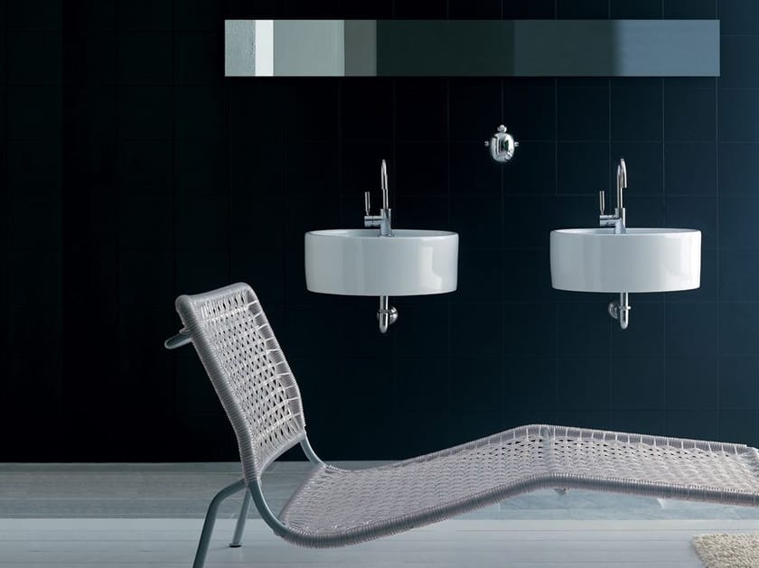 Керамический круглый одиночный подвесной умывальник Ceramica Flaminia Twin ARCH-00128381