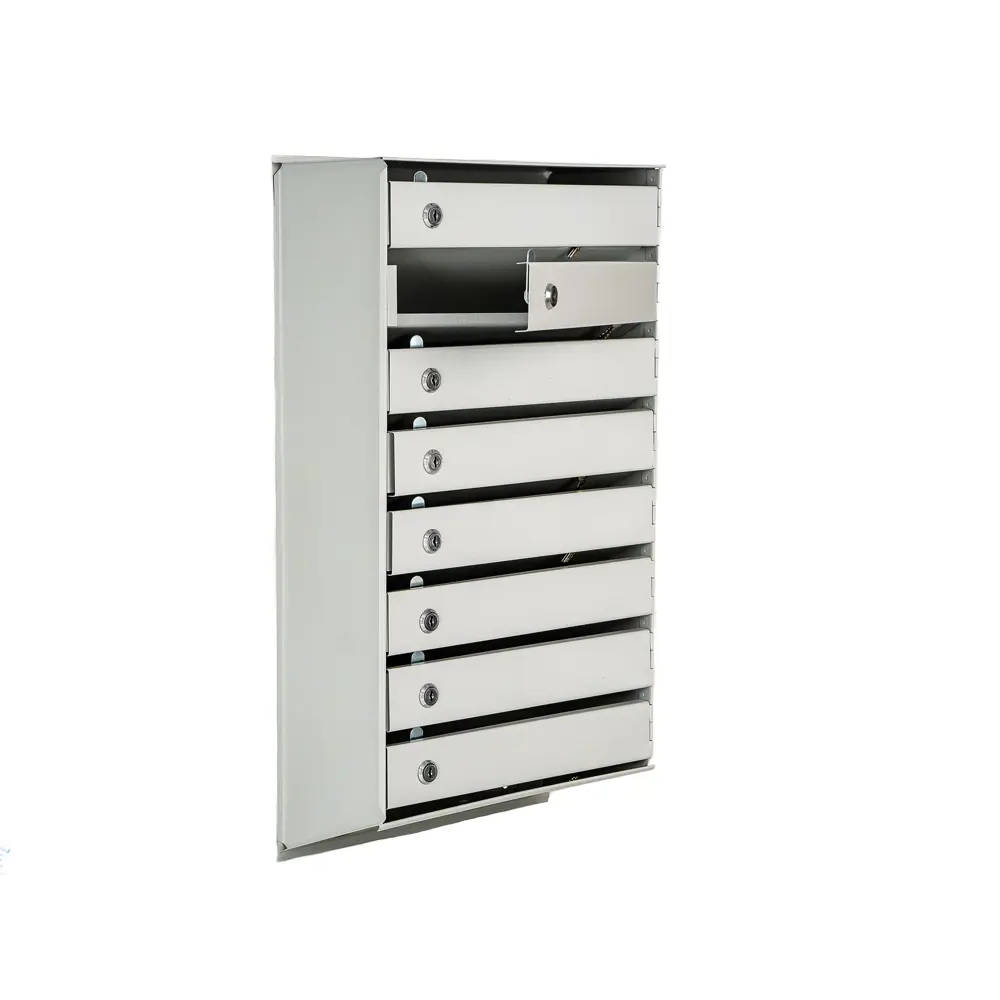 Почтовый ящик секционный вертикальный 8, металл, цвет серый Santreyd STLM-2147059 - Вид №1
