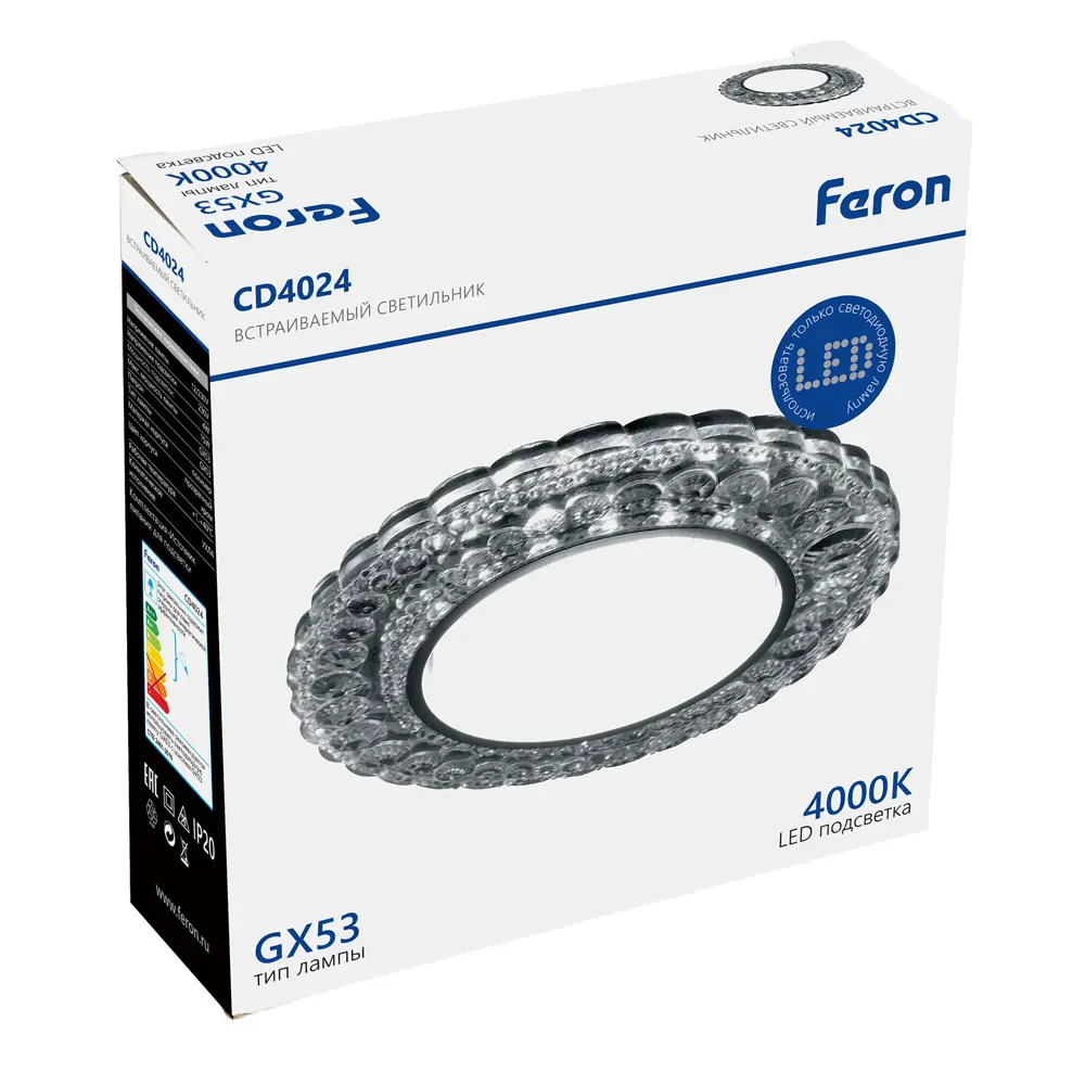 Feron Bright CD4024 - хромированный встраиваемый светильник 89419403 STLM-1573243 - Вид №5