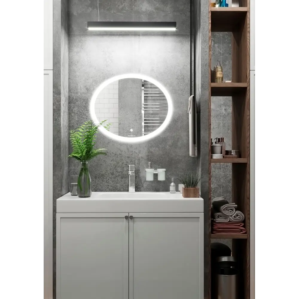 Зеркало для ванной Omega Glass Тип 1 SD35 с подсветкой 60x50 см овальное STLM-2120135 - Вид №1