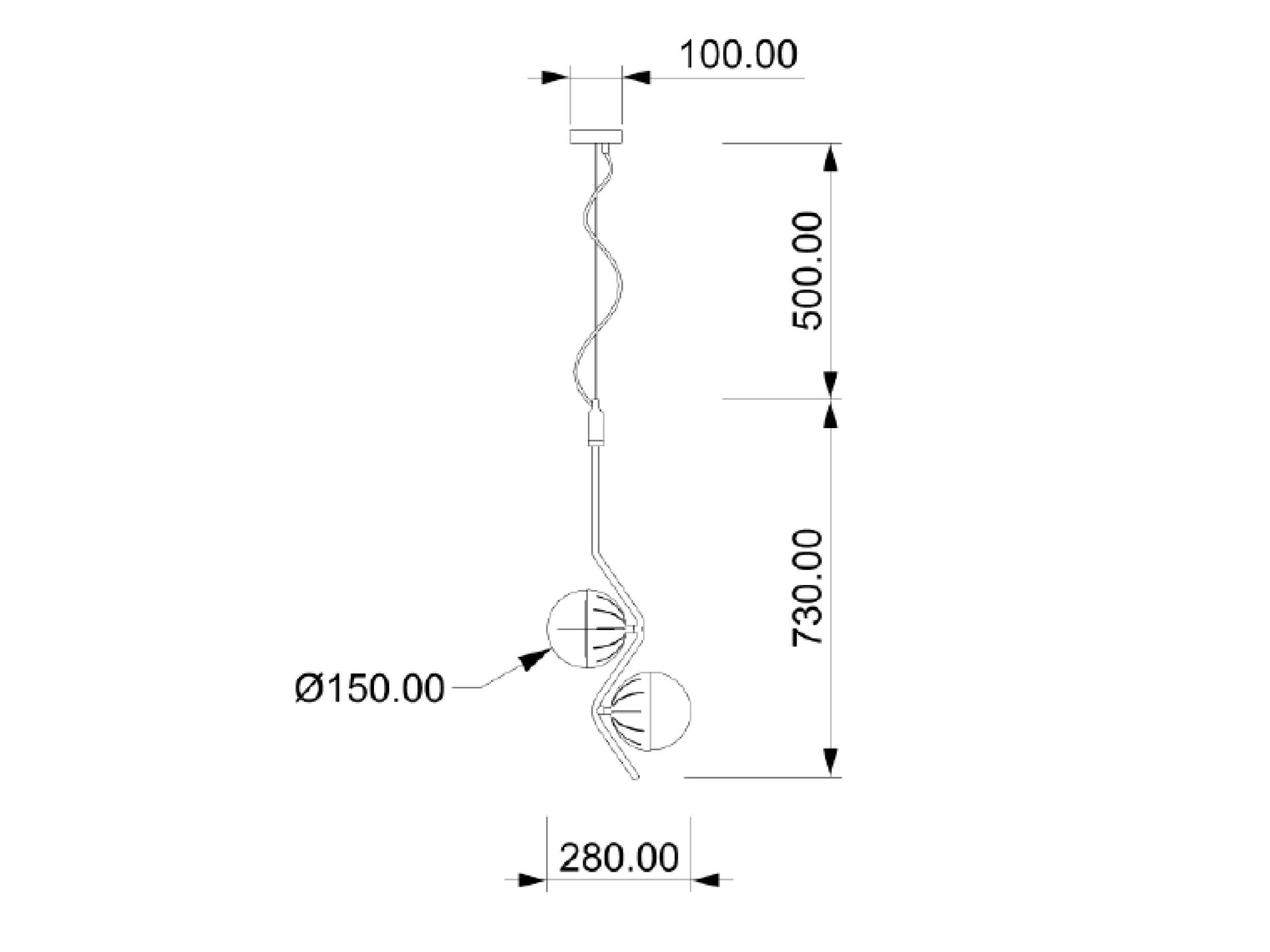 Светодиодный подвесной светильник из латуни и стекла Lampex Italiana Selene ARCH-00066033 - Вид №2