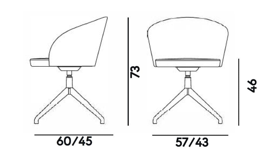 Металлический мягкий стул с подлокотниками Billiani Мэрилин ARCH-00141941 - Вид №4