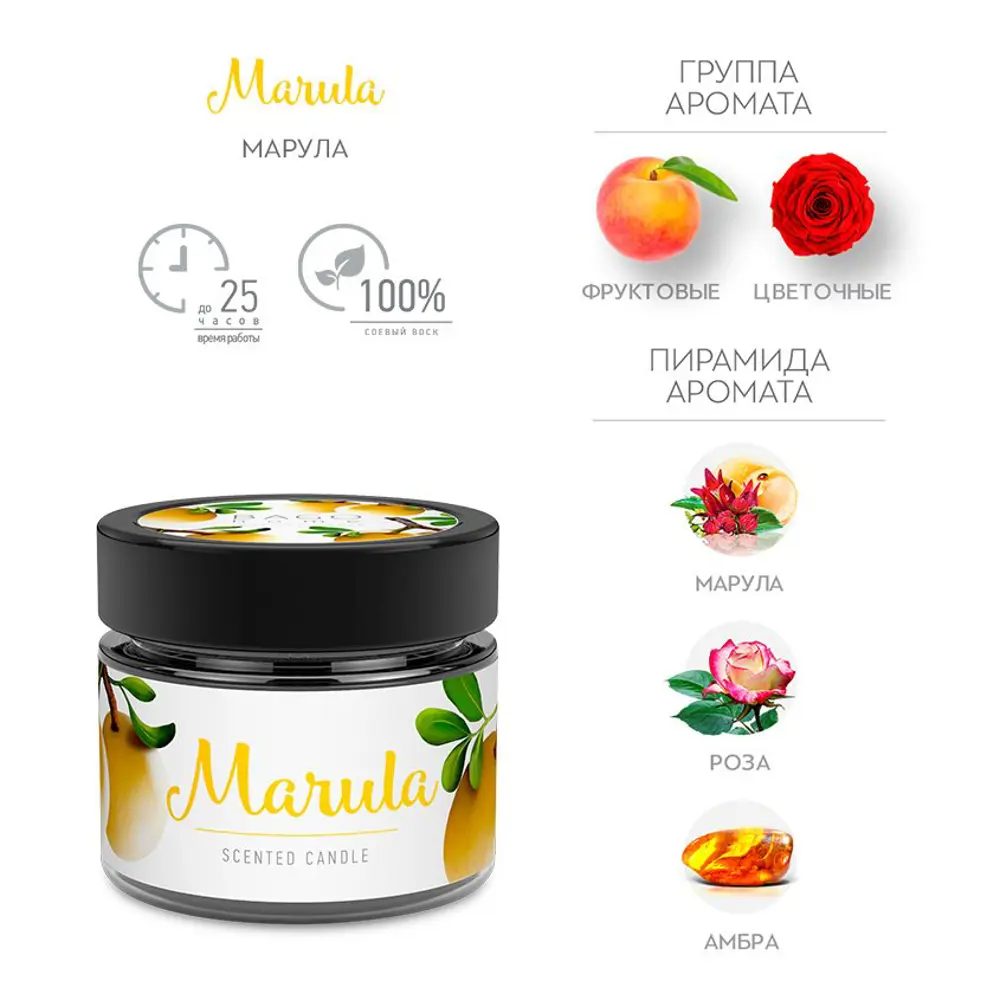 Свеча ароматизированная Марула цвет мультиколор 5.8 см Bago home STLM-2134010 - Вид №1