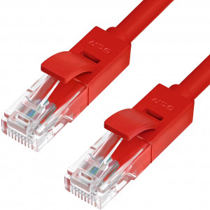 GCR-51022 патч-корд прямой, малодымный lszh 0.15m utp кат.5e, красный, 24 awg, литой, ethernet high speed 1 гбит/с, rj45, t568b, Greenconnect