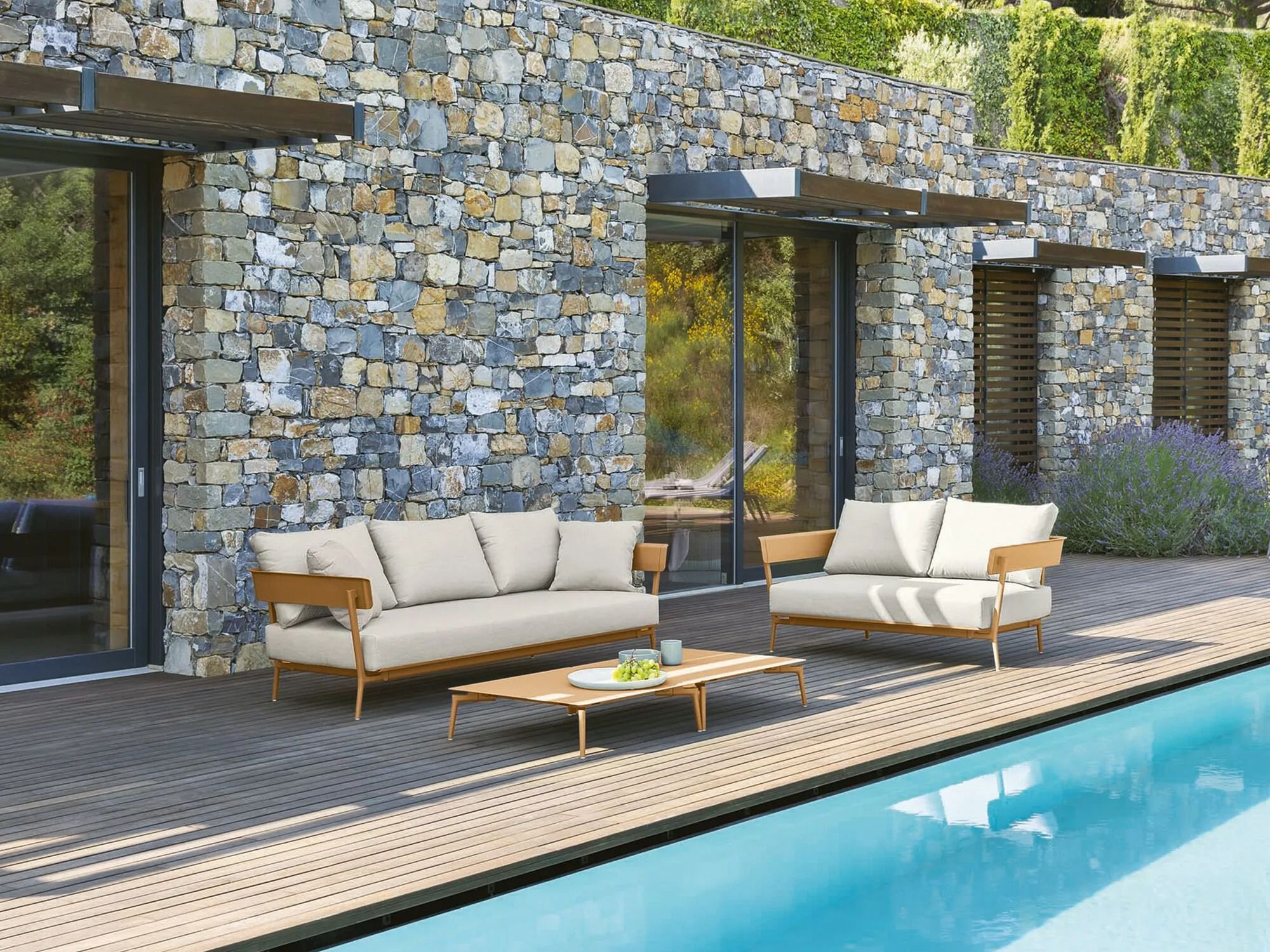 2-местный тканевый садовый диван без подлокотников FAST Aikana ARCH-00144196 - Вид №3