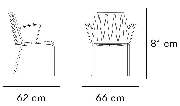 Стальной и деревянный стул с подлокотниками Nola Industrier Rousseau ARCH-00031930 - Вид №3