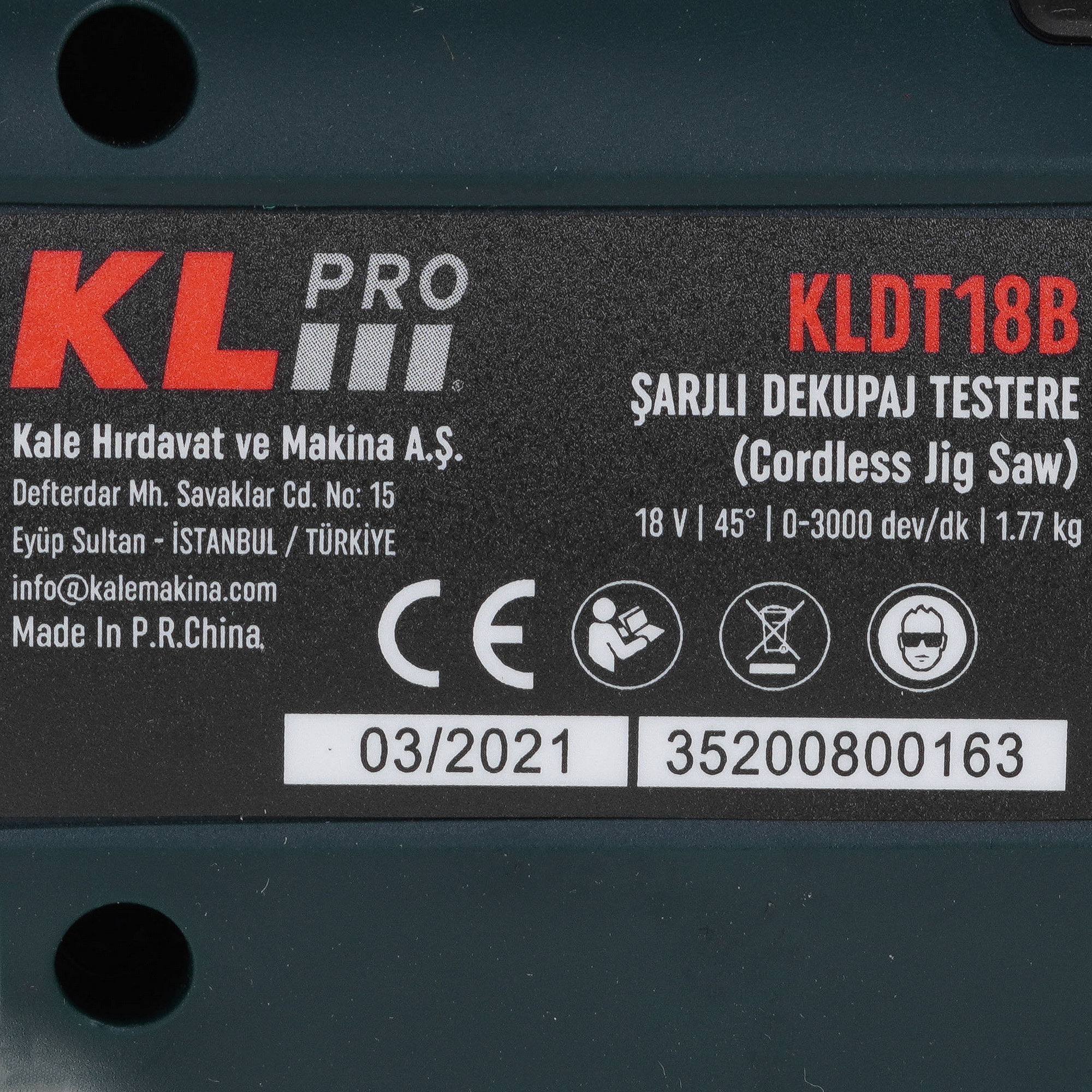 Электрический лобзик KLPRO KLDT18B-00  , Без ЗУ, Без АКБ 9150304 STDN-0121717 - Вид №5