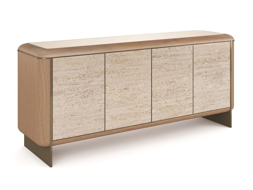 Шкаф из дуба и травертина с распашными дверями Caracole MOJAVE ARCH-00062300