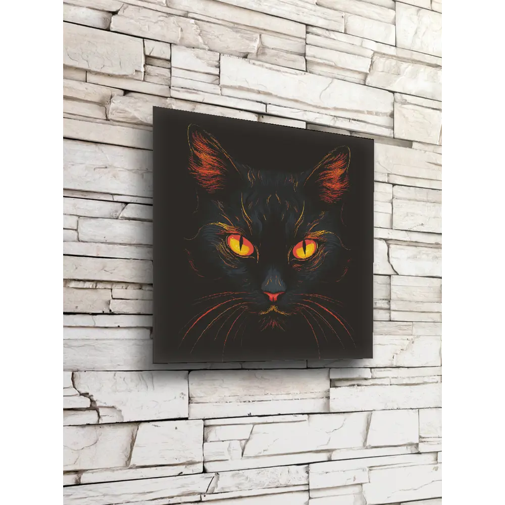 Картина на стекле Postermarket Черный кот 30x30 см STLM-2178268 - Вид №2