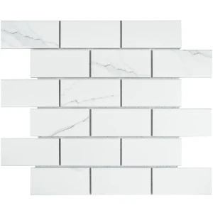 91535500 Декоративная мозаика Starmosaic Brick carrara matt 1237230 29.1x29.5см цвет Белый STLM-1393929