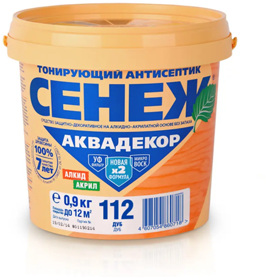 90249788 Антисептик СЕНЕЖ АКВАДЕКОР дуб 0.9 л STLM-0149569