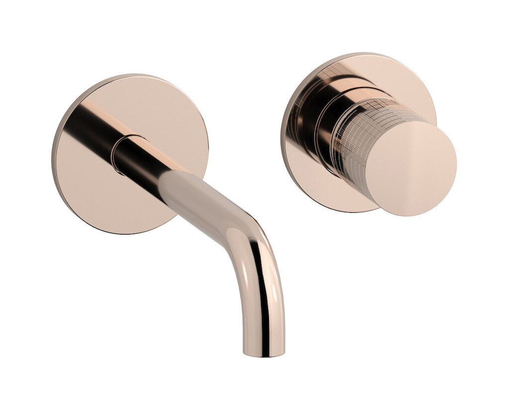 Встроенный в стену смеситель для раковины на 2 отверстия в комплекте с донным клапаном WE ARE IB ga406rs Rose Gold Gatsby