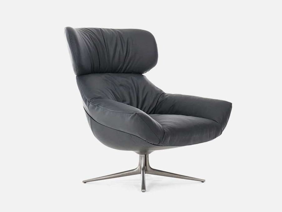 Кожаное вращающееся кресло с подлокотниками CASA Allover ARCH-00004236