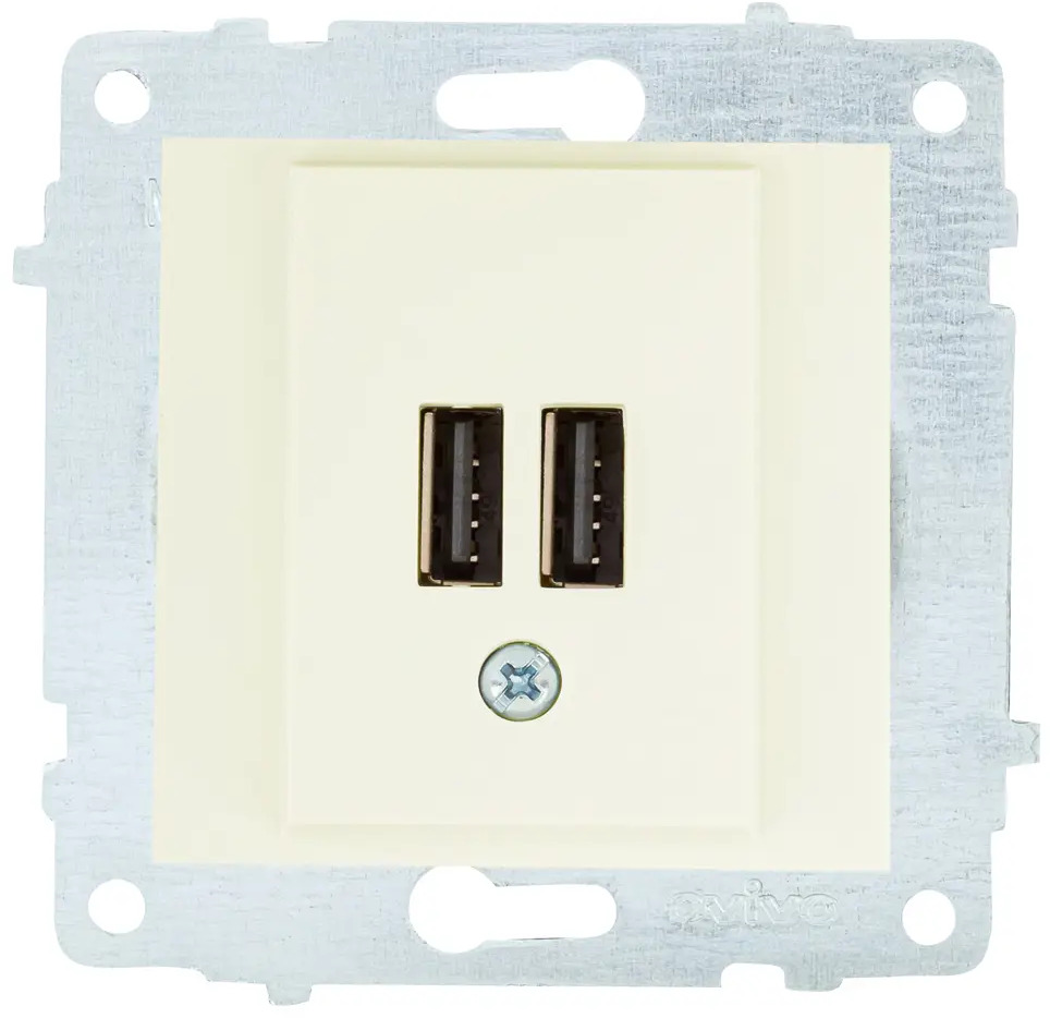 90802088 Розетка USB встраиваемая Ovivo Quantum/Loft/Mina/Grano 600-000302-247 цвет кремовый STLM-1110509