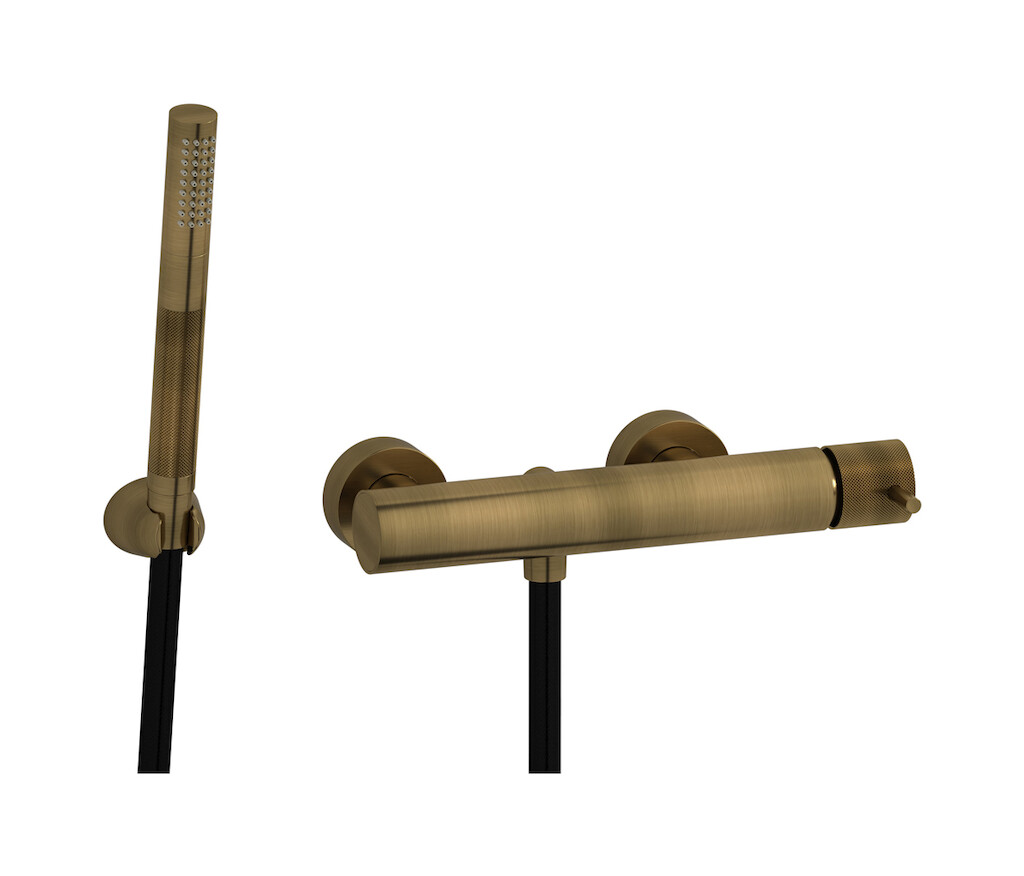 Встроенный смеситель для душа в комплекте с душевым гарнитуром. WE ARE IB id350mb Modern Bronze Industria