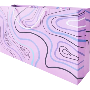 Пакет подарочный Сиреневый узор 55x37 см цвет морковный