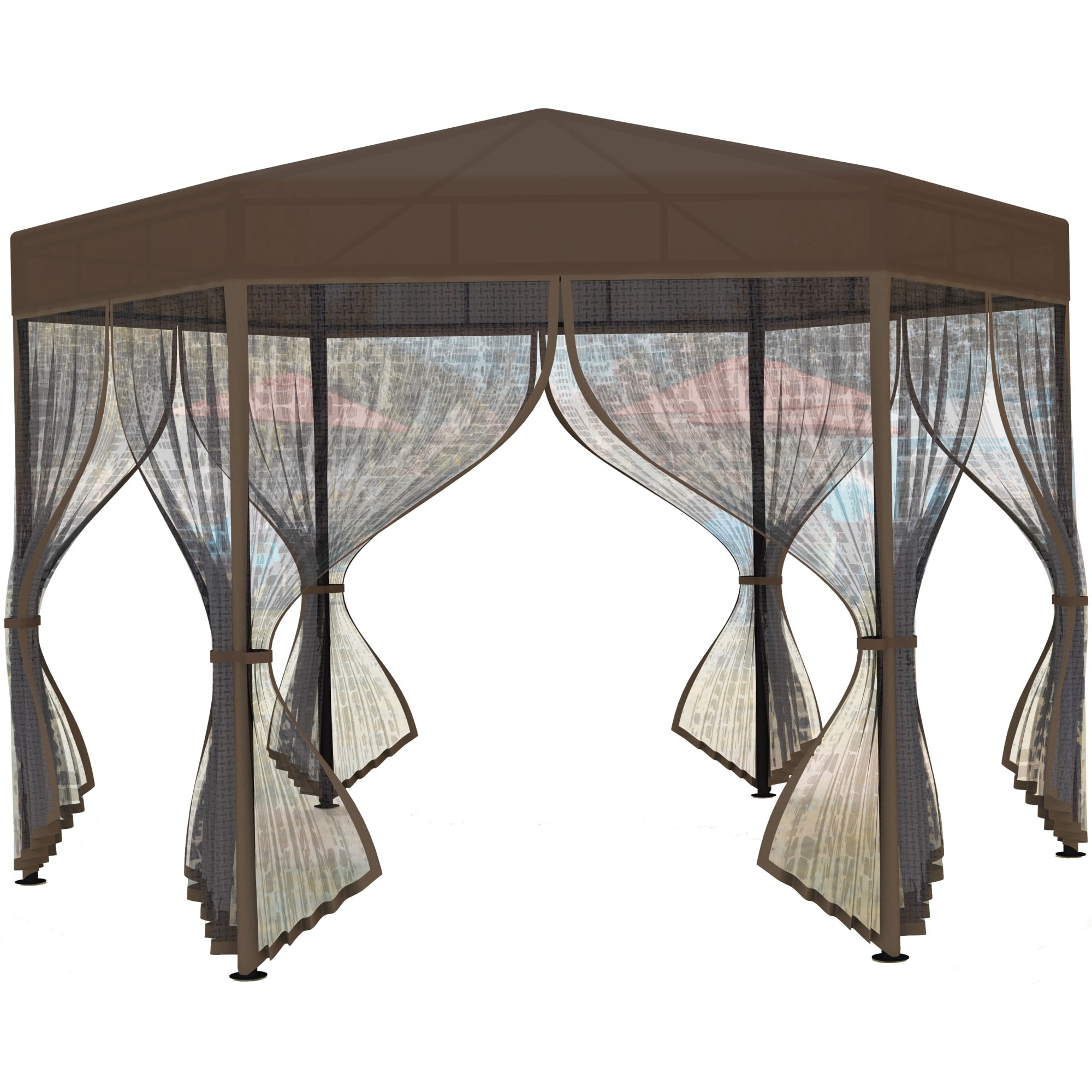 82697253 Шатер садовый с антимоскитной сеткой Арамис D3,5 3.5х3.5х2.52 м сталь коричневый (без штор) Santreyd 