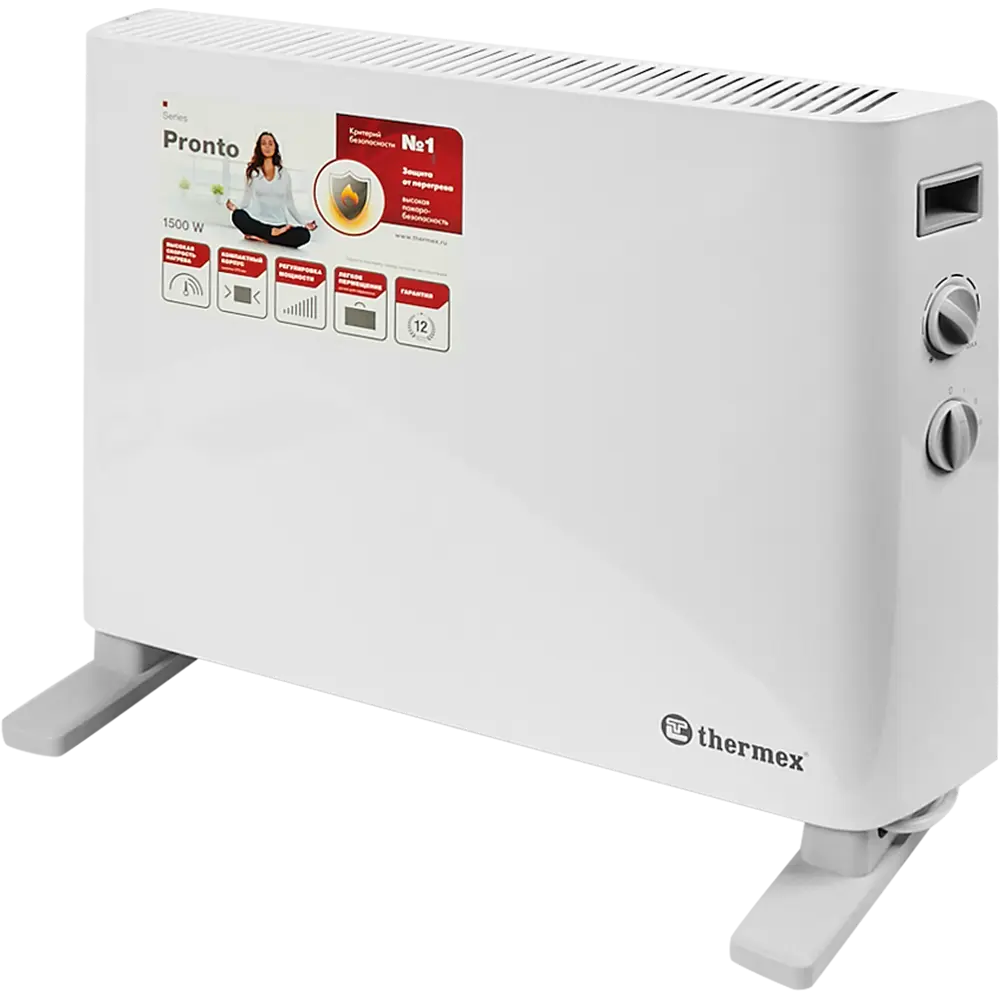 Конвектор электрический Thermex Pronto 1500M White с механическим термостатом 1500 Вт цвет белый STLM-2114982