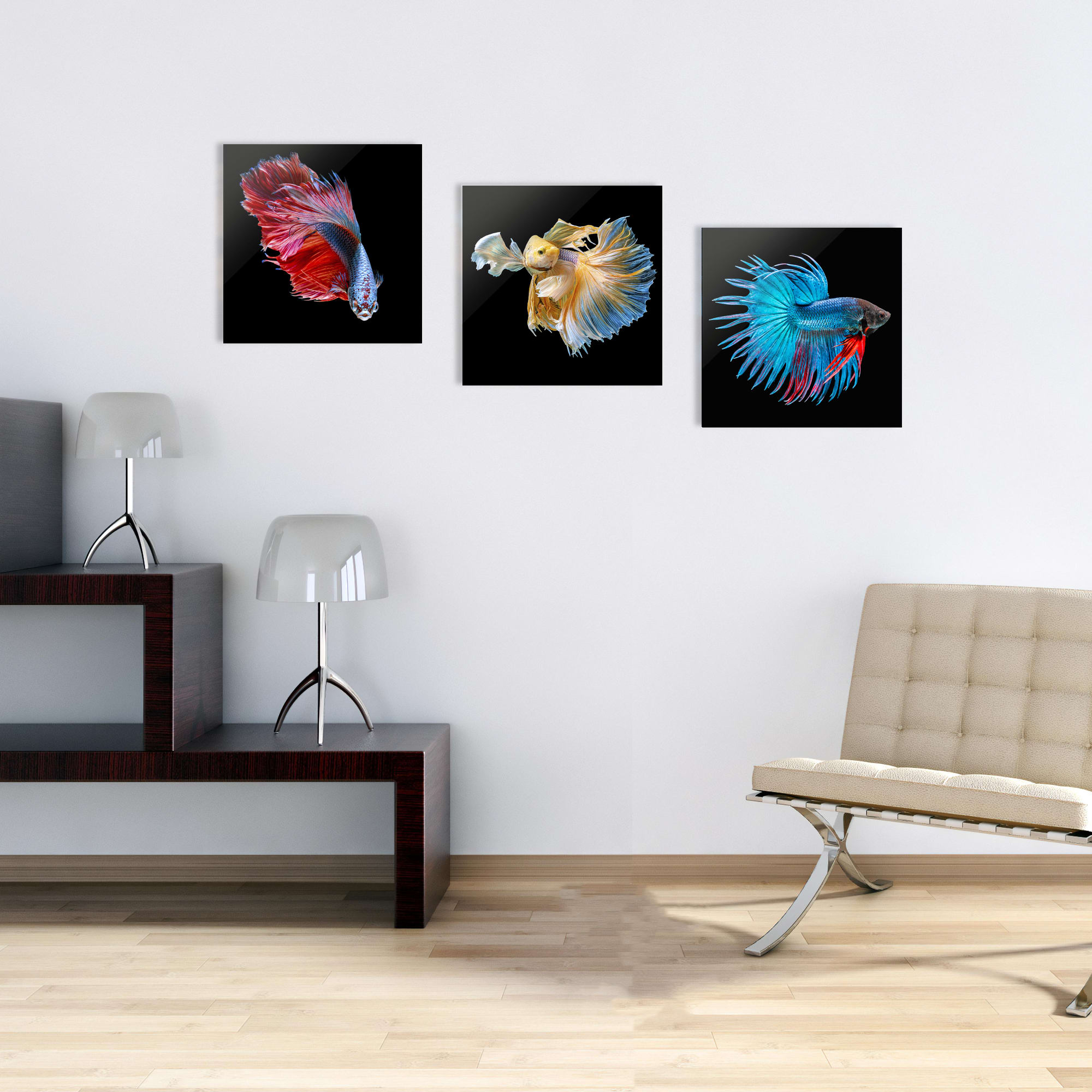 82523502 Картина на стекле «Рыба голубая» 40х40 см Santreyd  - Вид №5