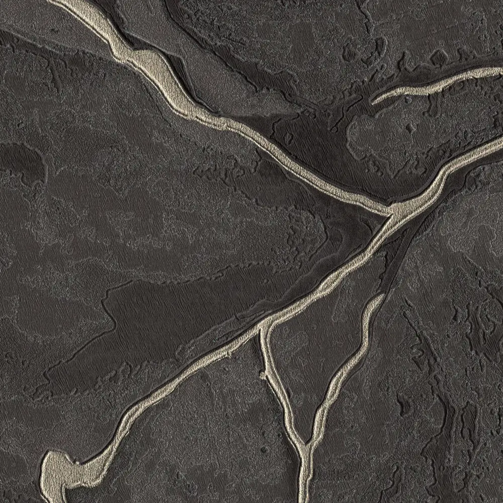 Московская обойная фабрика Тароко: черно-золотые флизелиновые обои с текстурой венецианской штукатурки 88994212 STLM-0831676 - Вид №1