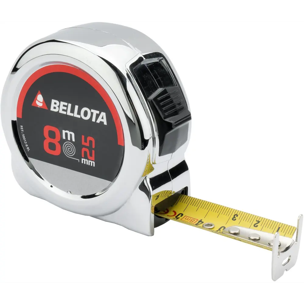 Рулетка Bellota 50012-8BL с двойным крючком 8 м x 25 мм, автоблокировка STLM-2155263