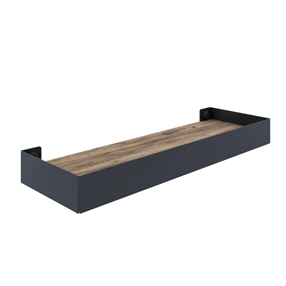 Комплект настенных полок 32x11x3.5/40x15x3.5 см со скрытым креплением металл цвет черный 2 шт. 89390784 STLM-2030239 Santreyd  - Вид №1