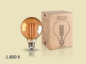 064094 Лампочка LED G95 8W E27 с регулируемой яркостью Schuller Vintage
