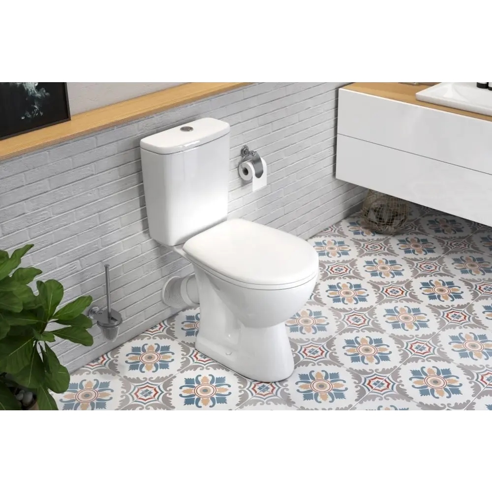 Унитаз-компакт Rosa Уют косой выпуск двойной слив STLM-2011479 - Вид №1