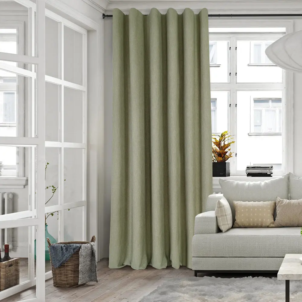 Штора на ленте Tayson 160x280 см цвет зеленый MIAMOZA STLM-2148799 - Вид №4