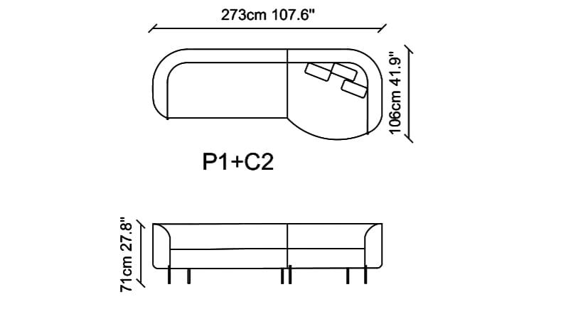 Модульный тканевый диван с полуостровом NDESIGN Macaroon ARCH-00080746 - Вид №4