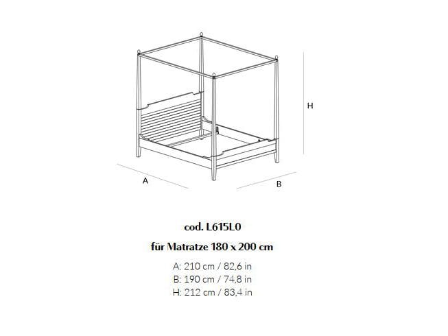 Деревянная кровать с балдахином Lando CHIANTI ARCH-00096652 - Вид №4