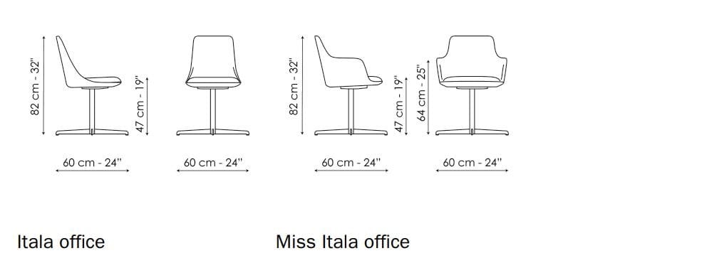 Кожаный поворотный операционный офисный стул BONALDO Itala ARCH-00031655 - Вид №4