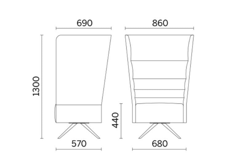 Спицевое вращающееся кресло с высокой спинкой Sitland Cell ARCH-00073670 - Вид №2