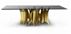 KOKET Обеденный стол из алюминия и стекла Obssedia