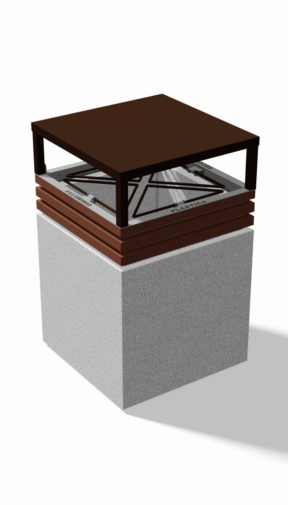 Держатель для мусора с крышкой для раздельного сбора Viscio Urban Design LANZA ARCH-00060378 - Вид №4