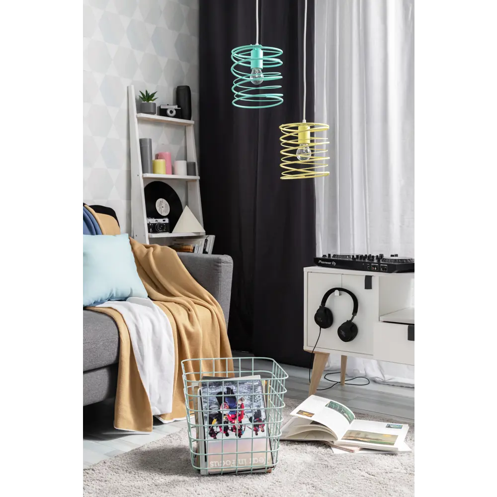 Подвесной светильник Vitaluce Торнадо 1 лампа 3м² Е27 цвет мятный STLM-2144726 - Вид №11