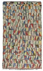 AFOLKI Прямоугольный шерстяной коврик с длинным ворсом и узором Azilal Taa1188be