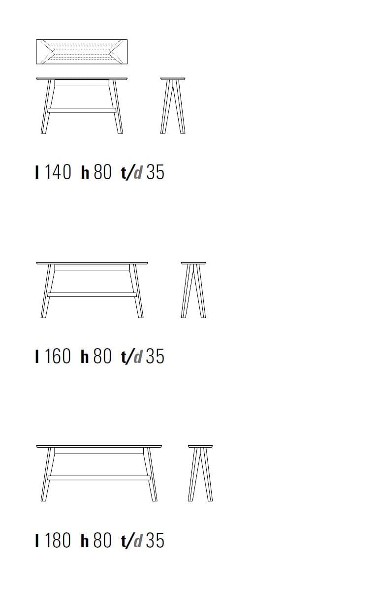 Высокая скамейка из массива дерева ZEITRAUM ужин ARCH-00043331 - Вид №3