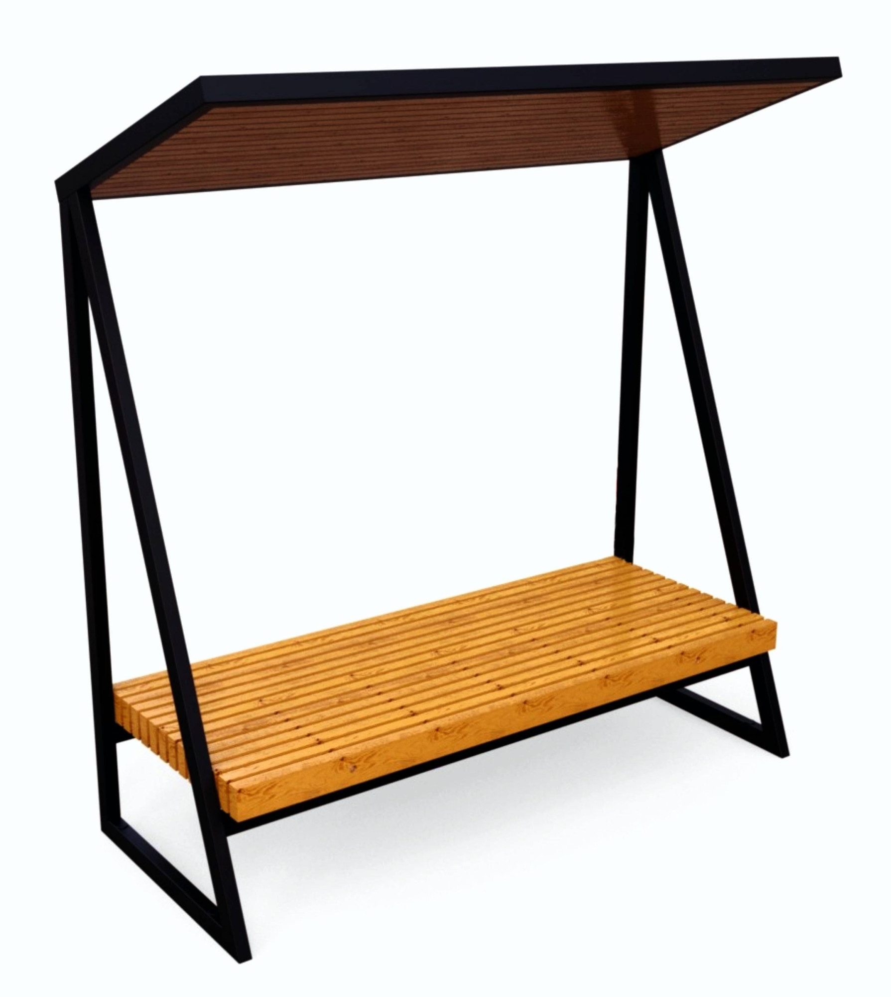 14513 ЛАРГО Street 1 без задней стенки, навес и скамья уличные LAB.Space 