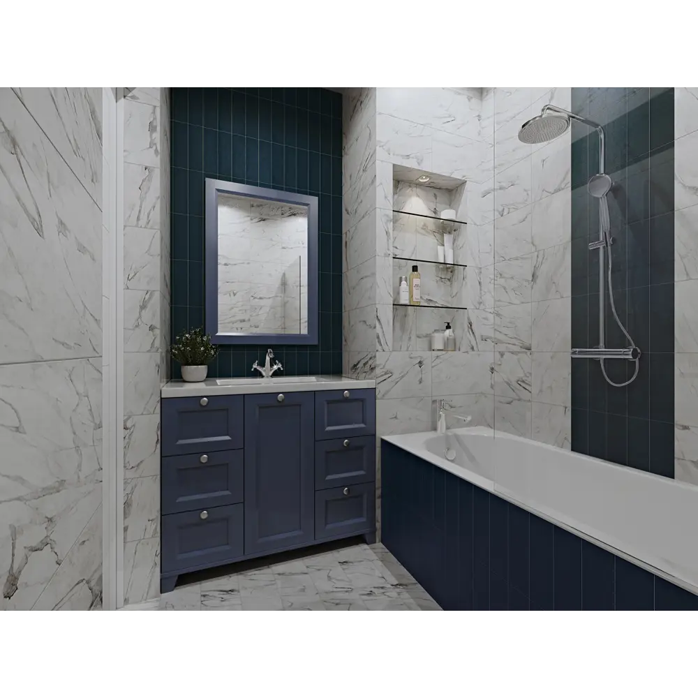 Плитка настенная Marble 25х35 см 1.4 м² цвет белый BELANI STLM-2047859 - Вид №3